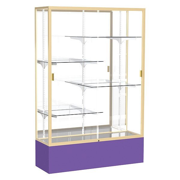Spirit Floor Display Case 48x72x16, Mirror, Champange, WADDELL DISPLAY, Mfr# 374MB-GD-PE