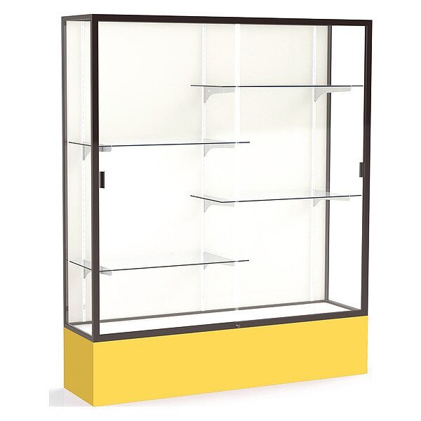 Spirit Floor Display Case 60x72x16, Plaque, Bronze, Ghent, Mfr#: 375PB-BZ-GR
