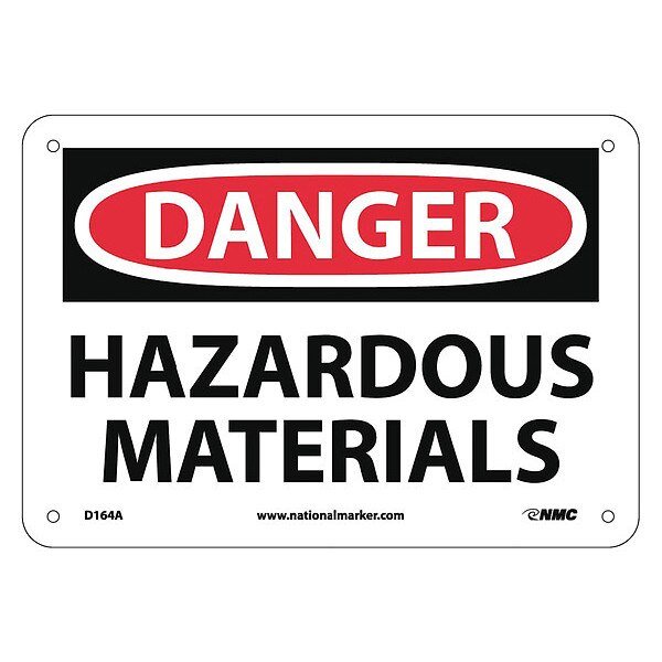 Danger Hazardous Materials Sign, D164A, NMC, Mfr# D164A