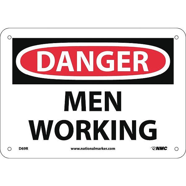Danger Men Working Sign, D69R, NMC, Mfr# D69R