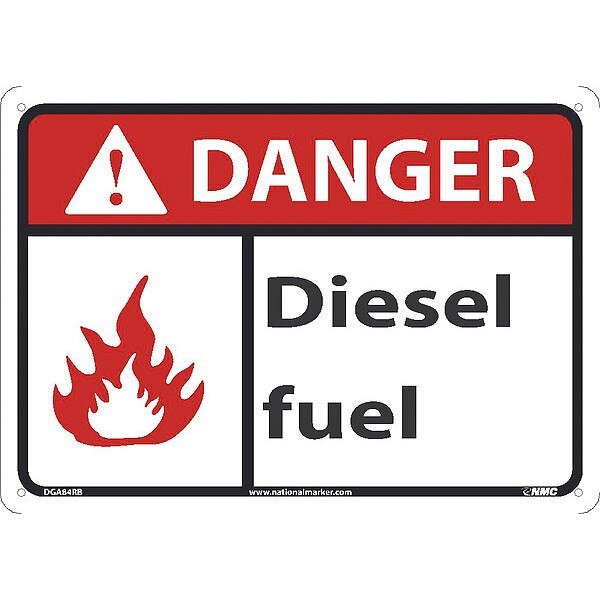 Danger, Diesel Fuel, DGA84RB, NMC, Mfr# DGA84RB