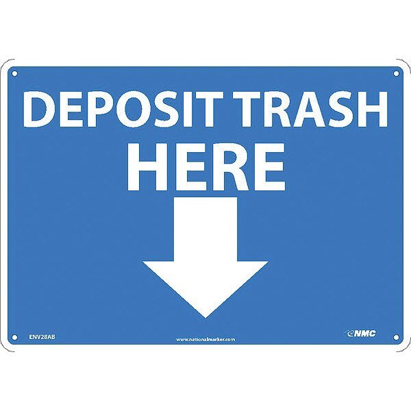 Deposit Trash Here Sign, ENV28AB, NMC, Mfr# ENV28AB