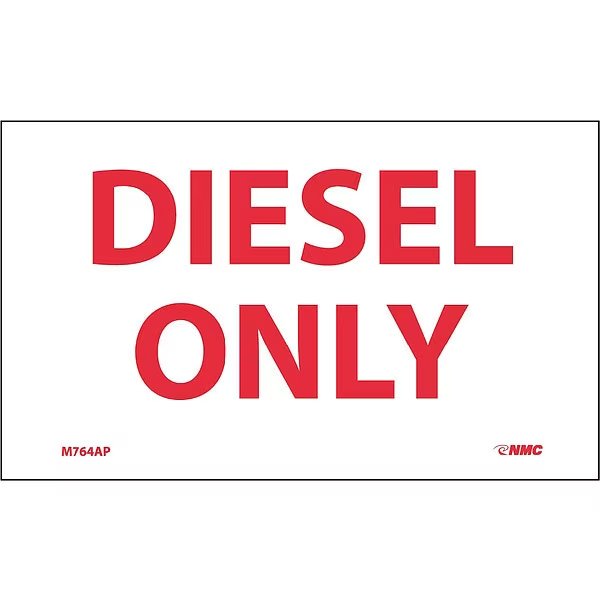 Diesel Only Hazmat Label, Pk5, NMC, Mfr# M764AP