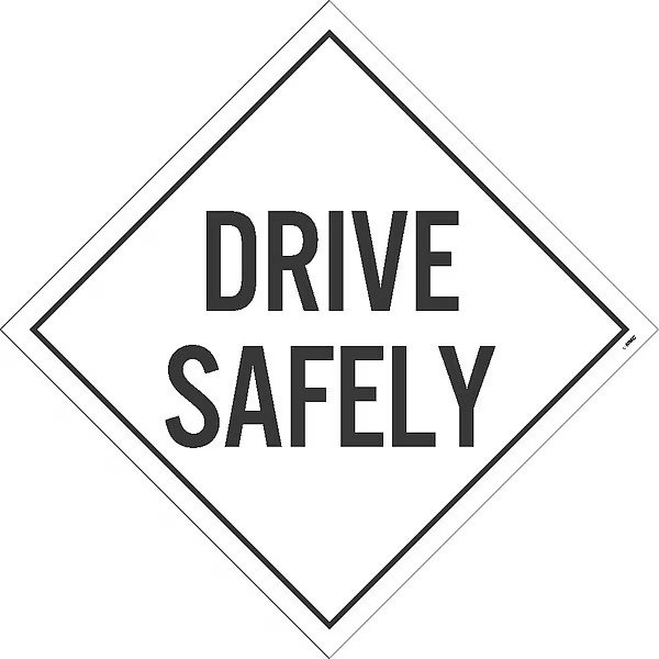 Drive Safety Dot Placard Sign, Pk50, Material: Adhesive Backed Vinyl, NMC, Mfr# DL31P50