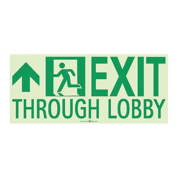 Exit Through Lobby Sign, NMC, Mfr# 50F-4SN-L