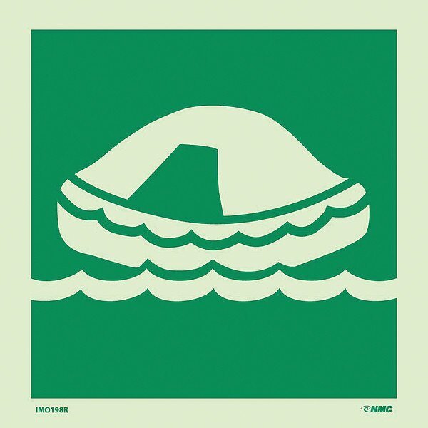 International Marine Organization Life Raft Sign, IMO198R, Nmc, Mfr#: IMO198R