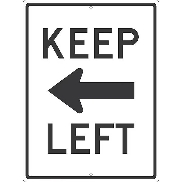 Keep Left With Arrow Sign, TM531K, NMC, Mfr# TM531K