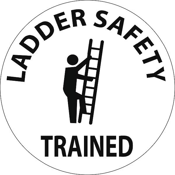 Ladder Safety Trained Hard Hat Label, Pk25, NMC, Mfr# HH116