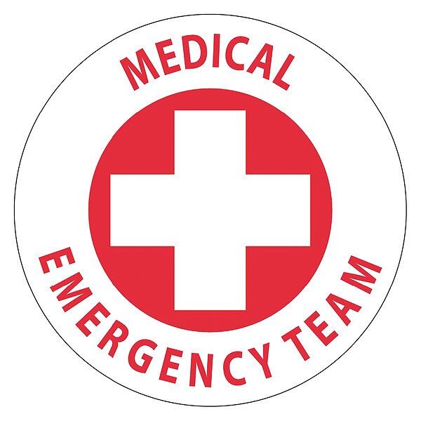 Medical Emergency Team Hard Hat Label, Pk25, Nmc, Mfr#: HH48