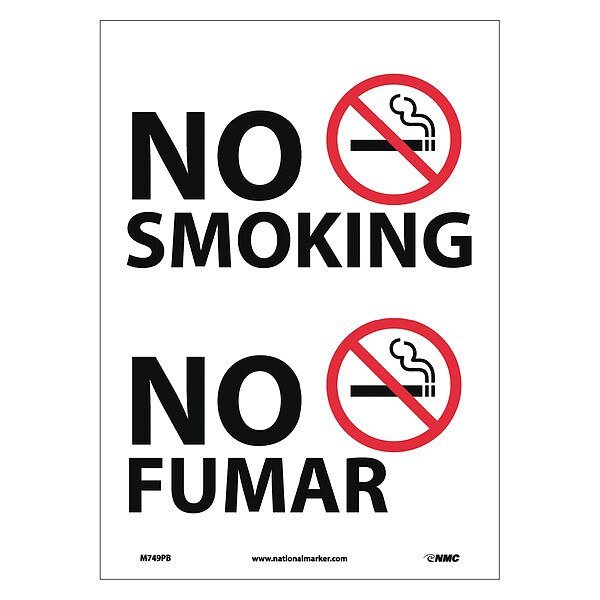 No Smoking Sign - Bilingual, M749PB, Nmc, Mfr#: M749PB