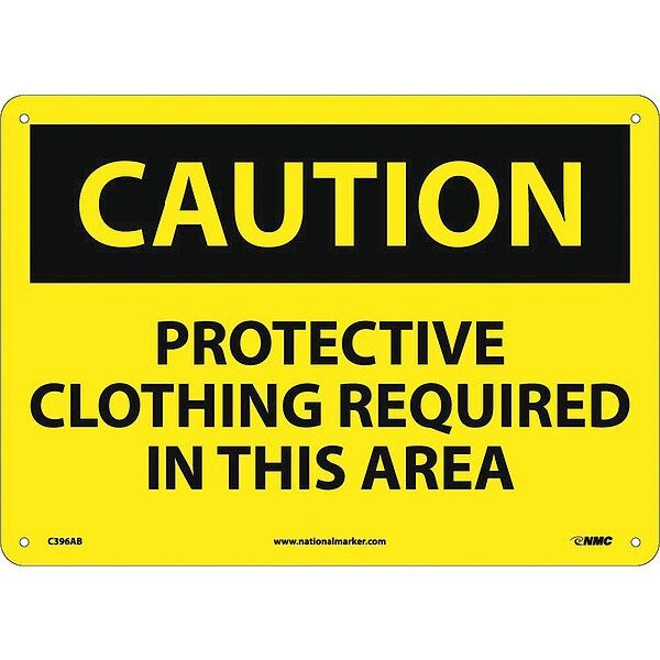 Protective Clothing Required In This…. Sign, NMC, Mfr# C396AB