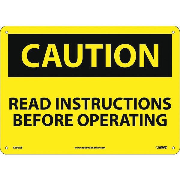 Read Instructions Before Us.. Sign, C595AB, NMC, Mfr# C595AB