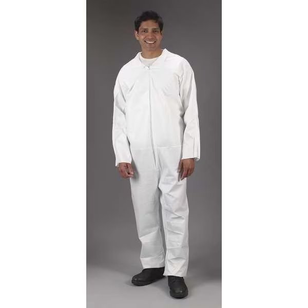 Coveralls, Open Wrist and Ankles, 4X, PK25, 4XL, 25 PK, White, Microporous, Micromax, Mfr#: 364157