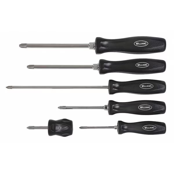 Williams Phillips Screwdriver Set, 6pcs., Williams, Mfr#: JHW100P-6PD