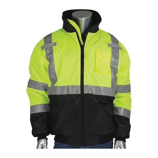Hi-Visibility Jacket, Lime Yllw, XL, PIP, Mfr# 333-1740-LY/XL