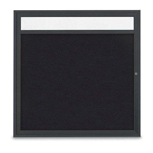 Corkboard, Header, Blk, Rubber, 1 Dr, 48x48, UNITED VISUAL PRODUCTS, Mfr# UV303H5-BLACK-RUBBER