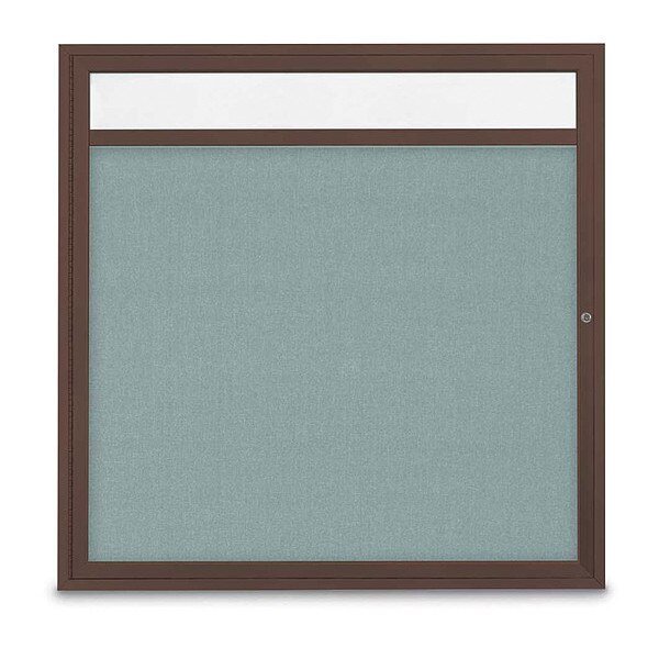 Corkboard, Hdr, Fbrc, Brnz/Cld, 1 Dr, 48x48, UNITED VISUAL PRODUCTS, Mfr# UV303H5-BRONZE-CLOUD