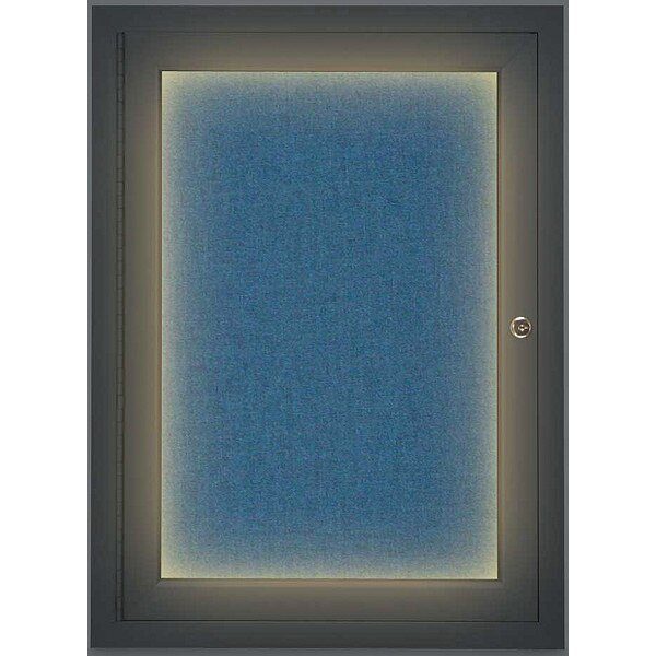 Corkboard, Lghtd, Fbrc, Blk/Ult, 1 Dr, 18x24, UNITED VISUAL PRODUCTS, Mfr# UV314ILED-BLACK-ULTMAR