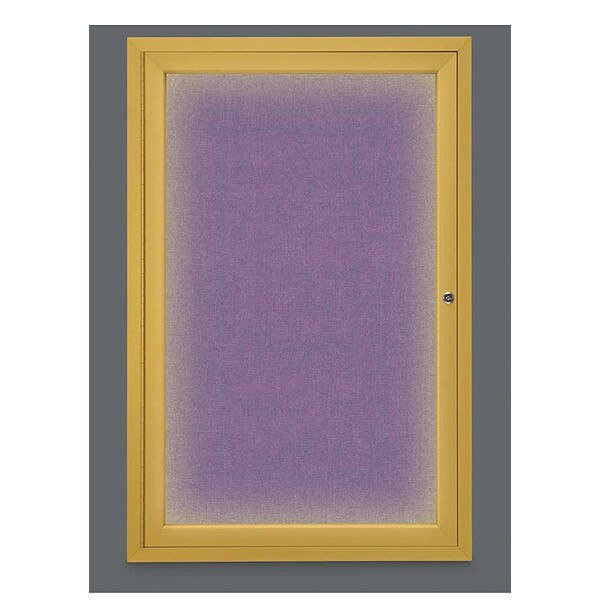 Corkboard, Lghtd, Fbrc, Gold/Amthy, 1, 24x36, UNITED VISUAL PRODUCTS, Mfr# UV315ILED-GOLD-AMETHY