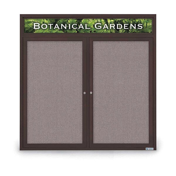 Corkboard, Hdr, Fbrc, Brnz/Surf, 2 Dr, 48x48, UNITED VISUAL PRODUCTS, Mfr# UV305H5-BRONZE-SURF