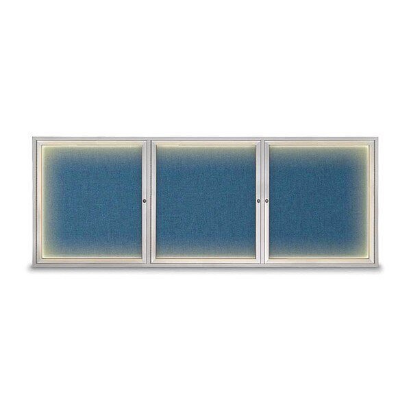 Crkboard, Lght, Fbrc, 3 Dr, Satin/Ult, 96x36, UNITED VISUAL PRODUCTS, Mfr# UV306ILED5-SATIN-ULTMAR