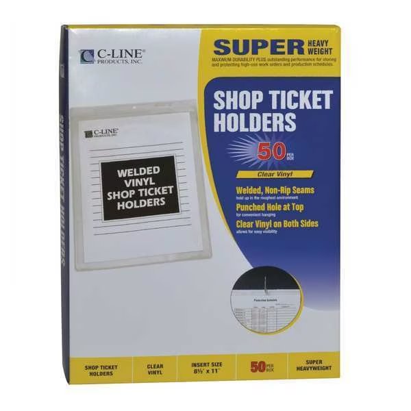 Shop Ticket Holder, Clear, 8.5 x 11