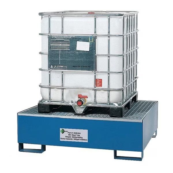 IBC Tote Spill Containment Pallet, Steel, 5000 lb., Steel, Enpac, Mfr#: 9469-BU