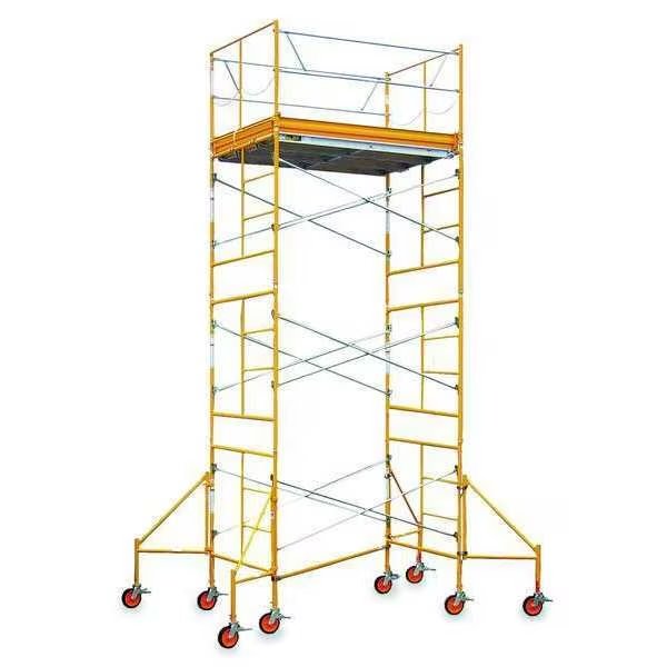 Scaffold Tower, Steel/Plastic, 2,000 lb Load Capacity, 2 to 16 ft Platform Height, Bil-Jax, Mfr#: 6004C-7X15RT