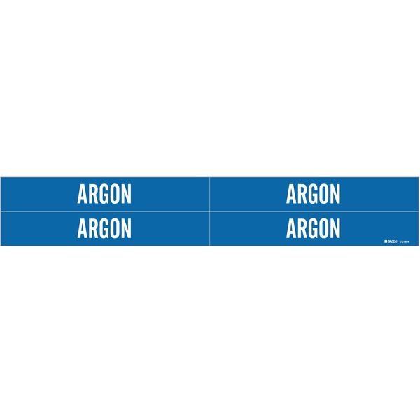 Pipe Marker, Argon, Blue, 3/4 to 2-3/8 In, BRADY, Mfr# 7016-4