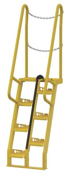 90 1/2 in Alternating Tread Stairs, Steel, 7 Steps, 350 lb Load Capacity, Vestil, Mfr#: ATS-4-56