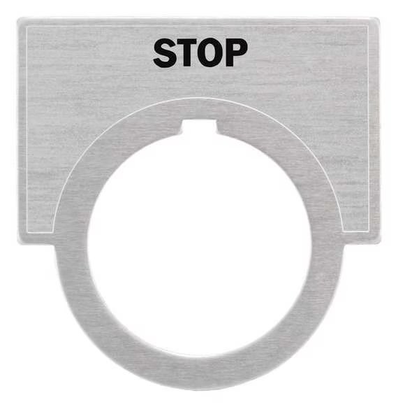 Legend Plate, Stop, Brushed Aluminum, Siemens, Mfr#: 52NL04