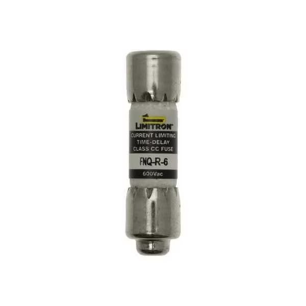 UL Class CC Fuse, Time Delay, 6A, FNQ-R Series, 600V AC, Not Rated, 1-1/2