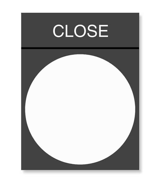 Legend Plate, Close, White/Black and Red, SCHNEIDER ELECTRIC, Mfr# ZBY2314
