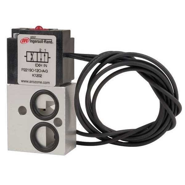 Solenoid Air Control Valve, 1/8 In, 120VAC, ARO, Mfr# P221SC-120-A