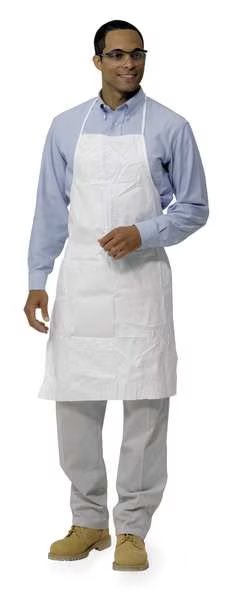 Proshield 60 Bib Apron, White, 36 In. L, PK100, Dupont, Mfr#: NG273BWH00010000