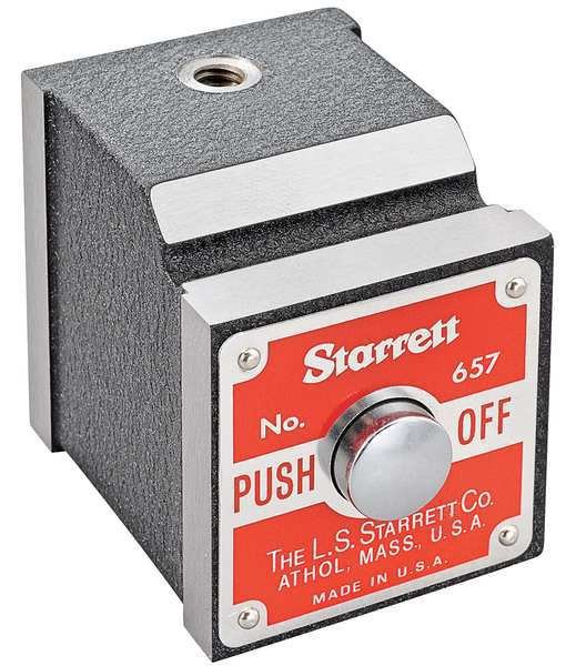Magnetic Indicator Holder, 100 Lb, 1/4-20, Starrett, Mfr#: 657P