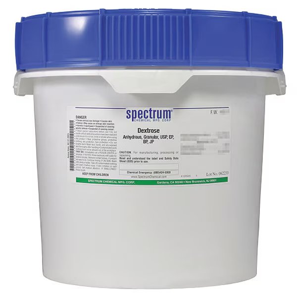 Dextrose, Anhydrous, Granular, USP, EP, BP, JP, Spectrum, Mfr#: DE140-12KG