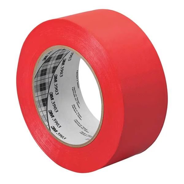 Duct Tape, 1 In x 50 yd, 6.5 mil, Red, Vinyl, 3M, Mfr#: 1-50-3903-RED