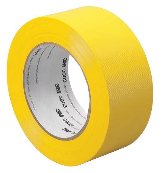 Duct Tape, 1 x 50 yd, 6.5 mil, Yellow, Vinyl, 3M, Mfr# 1-50-3903-YELLOW