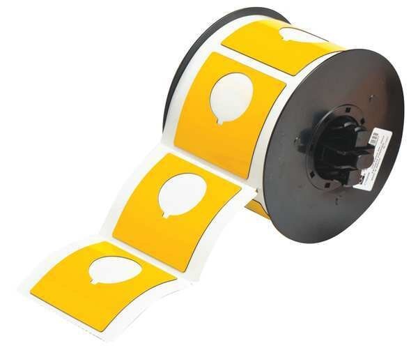 Raised Profile Label, Yellow, 2.400 In., BRADY, Mfr# B30EP-170-593-YL