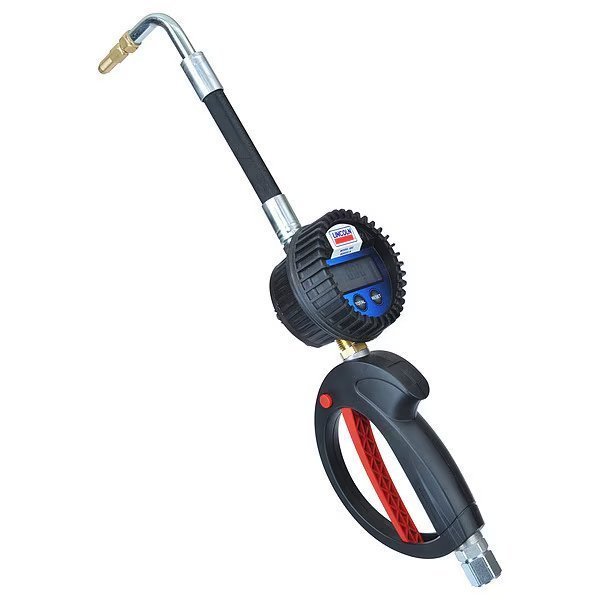 Electronic Lube Meter, pint/qt/L/gal, 10 gpm, 1,500 psi Op Pressure, Lincoln, Mfr#: 980