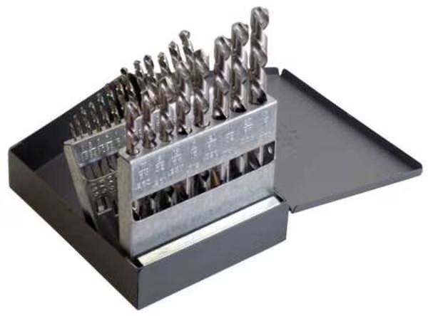 Left-Hand Helix Jobber Length Drill Set Chicago-Latrobe 150L Bright HSS LHS/LHC, 21-Piece, CHICAGO-LATROBE, Mfr# 69882