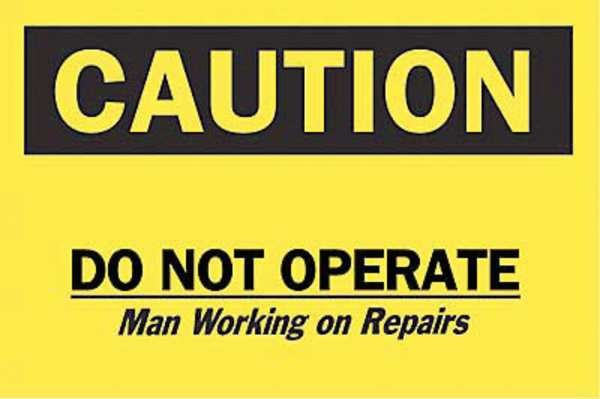 Caution Sign, Do Not Operate, 7X10, 42396, BRADY, Mfr# 42396