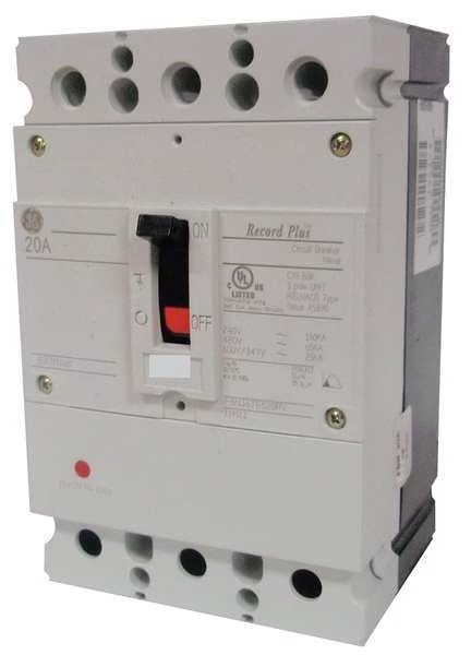 Molded Case Circuit Breaker, 15 A, 347/600V AC, 3 Pole, Free Standing Mounting Style, FBH Series, GE, Mfr# FBH36TE015R