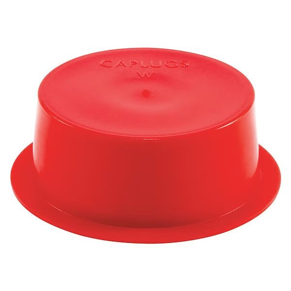 Tapered Wide Flange Cap/Plug, Red, 1000 PK, Caplugs, Mfr#: W-1 99191340