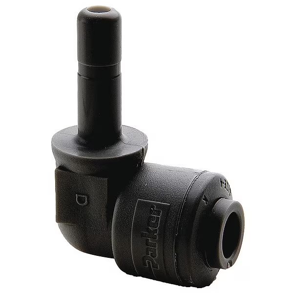 Kynar(R) Union Elbow, 90 Degrees, 3/8 in Tube Size, TRUESEAL, Mfr# FB6TEU4-HBLK