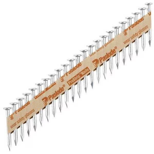 Collated Metal Connector Nail, 1-1/2 in L, Not Applicable, Galvanized, Flat Head, Straight, 4000 PK, Paslode, Mfr#: 650197