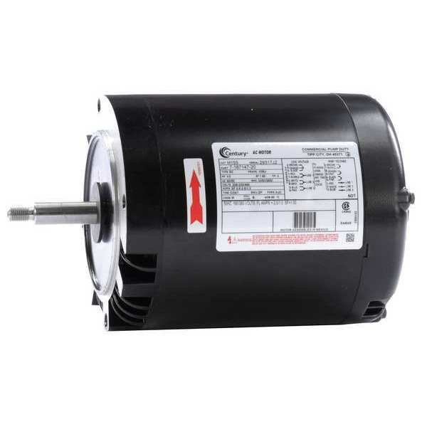 3-Phase General Purpose Pump Motor, 1/2 HP, 56J Frame, 208-230/460V AC Voltage, Century, Mfr#: H155