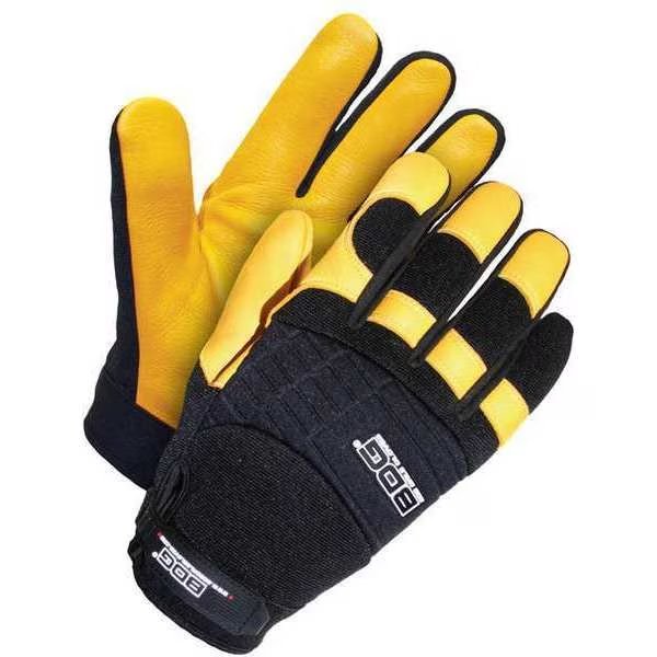 Mechanics Gloves, Black, Yellow, Single Layer, BDG, Mfr# 20-1-10609-X2L