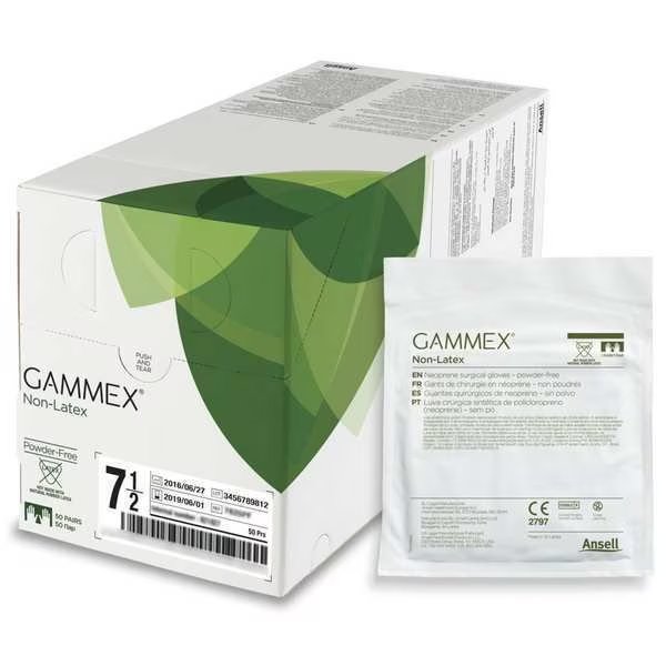 Disposable Gloves, Neoprene, Green, XS ( 6 1/2 ), 50 PK, GAMMEX, Mfr# 340006